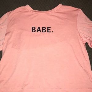 peachy orange cropped t-shirt